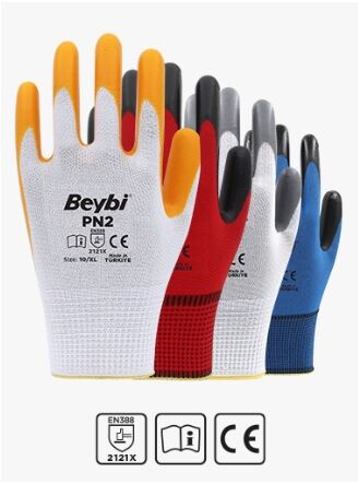 PN2 Polyester Örme Nitril Eldiven