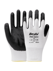 PN5 Zebra Polyester Örme Nitril Eldiven