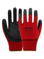 PN5 Zebra Polyester Örme Nitril Eldiven