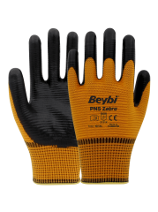 PN5 Zebra Polyester Örme Nitril Eldiven