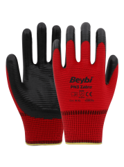 PN3 Zebra Polyester Örme Nitril Eldiven
