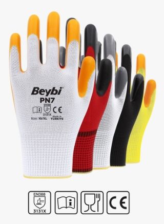 PN7 Polyester Örme Nitril Eldiven