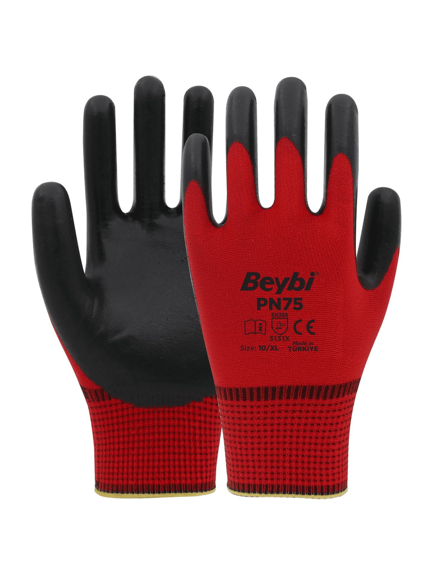 PN75 Polyester Örme Nitril Eldiven