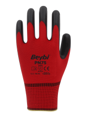 PN75 Polyester Örme Nitril Eldiven