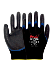 NMF120 Çift Katlı Mikro Köpük Polyester Örme Nitril Eldiven