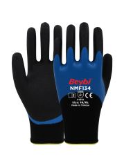 NMF134 Çift Katlı Mikro Köpük Polyester Örme Nitril Eldiven