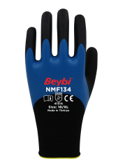 NMF134 Çift Katlı Mikro Köpük Polyester Örme Nitril Eldiven