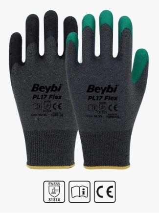PL17 Flex Lateks Kaplı Polyester Likralı Eldiven