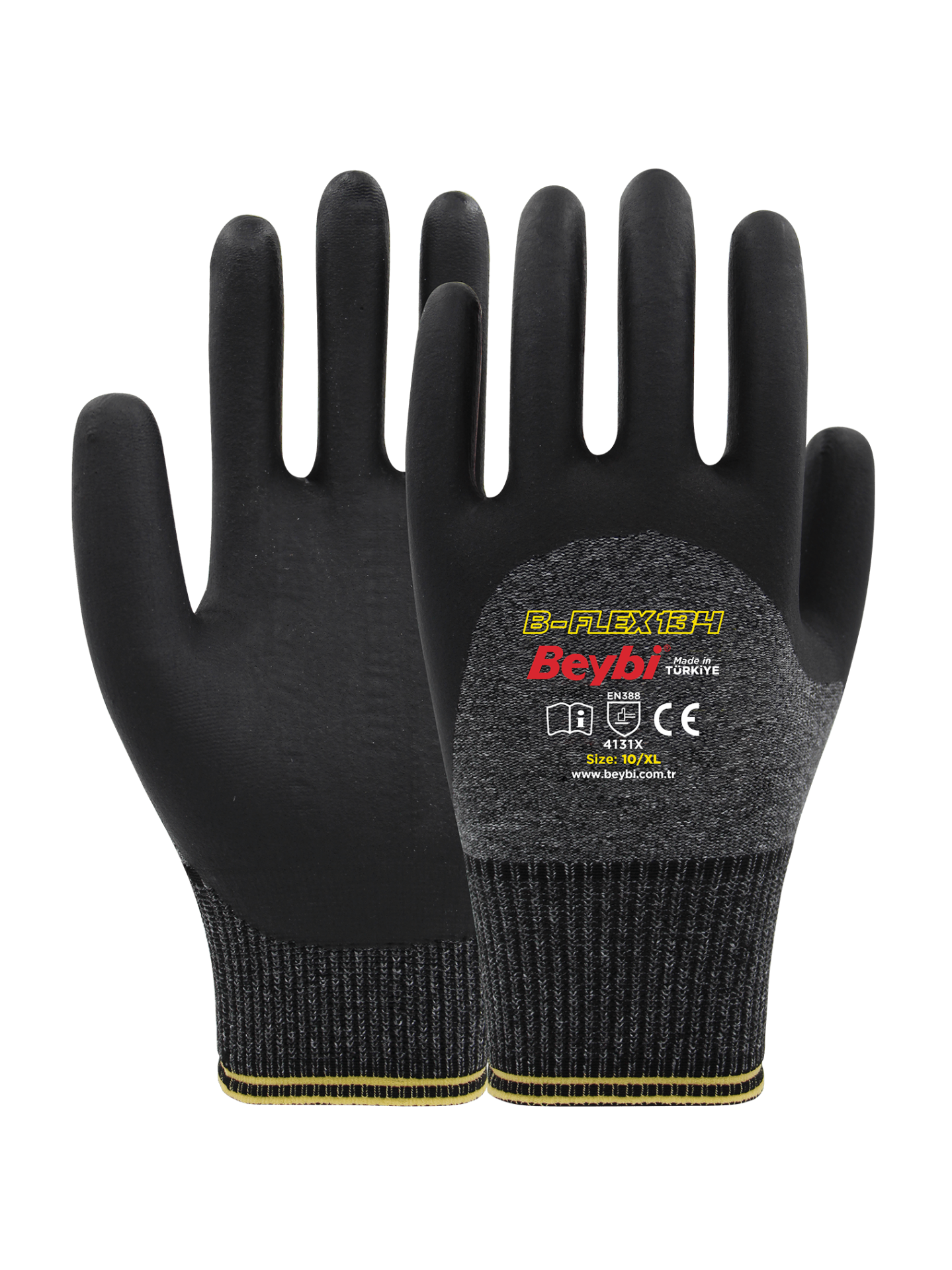 B-FLEX134 Köpük Nitril Kaplı Likralı Polyester Eldiven