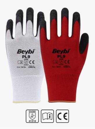 PL9 Lateks Kaplı Polyester Eldiven