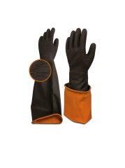 Korun Tırtıklı 60 cm Uzun Siyah İş Eldiveni