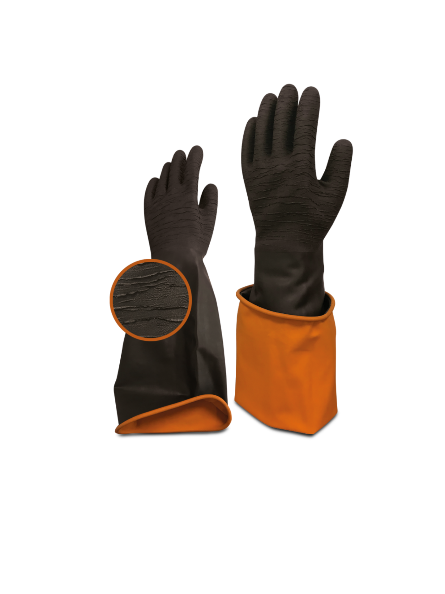 Korun Tırtıklı 45 cm Uzun Siyah İş Eldiveni