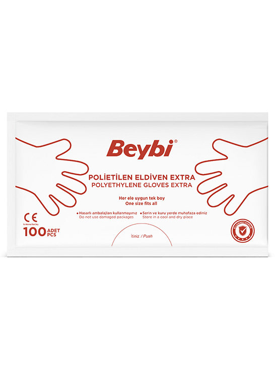 PET (Polietilen) Eldiven Extra 9 GR- 100'lük Poşet