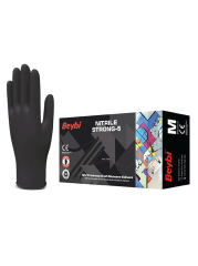 Strong-5 Pudrasız Siyah Nitril Muayene Eldiveni - 100'lük Kutu
