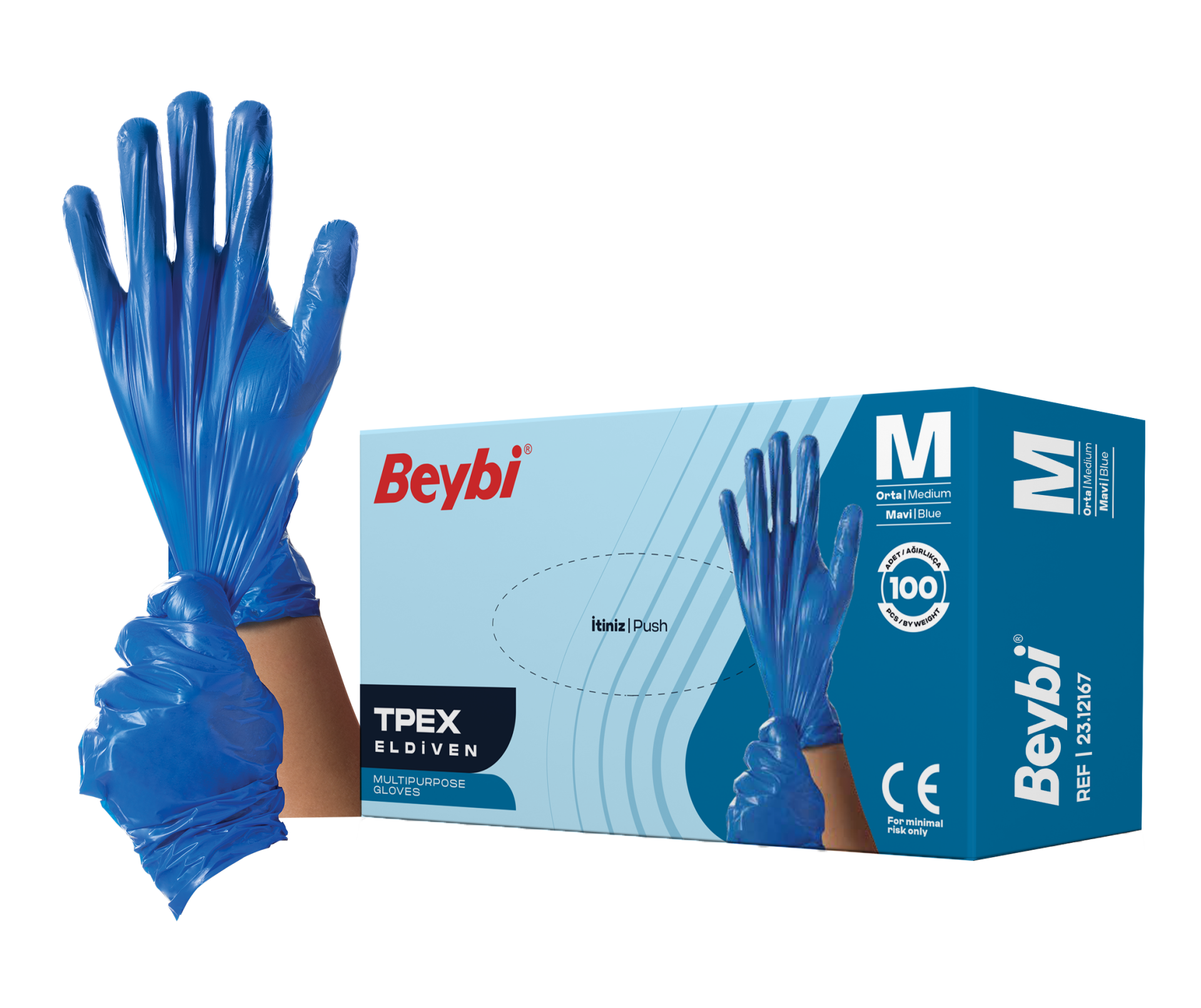 TPEX Eldiven Mavi - 100'lük Kutu