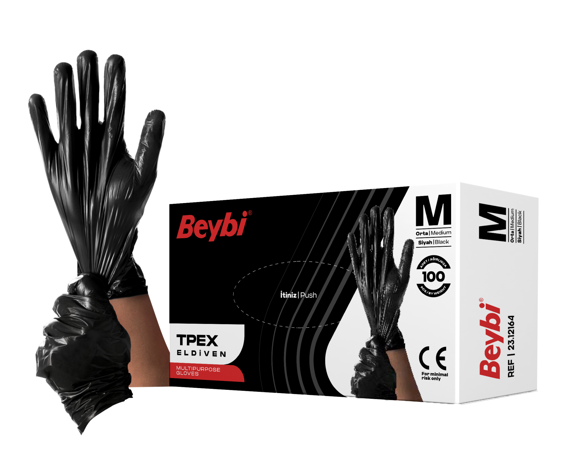 TPEX Eldiven Siyah - 100'lük Kutu