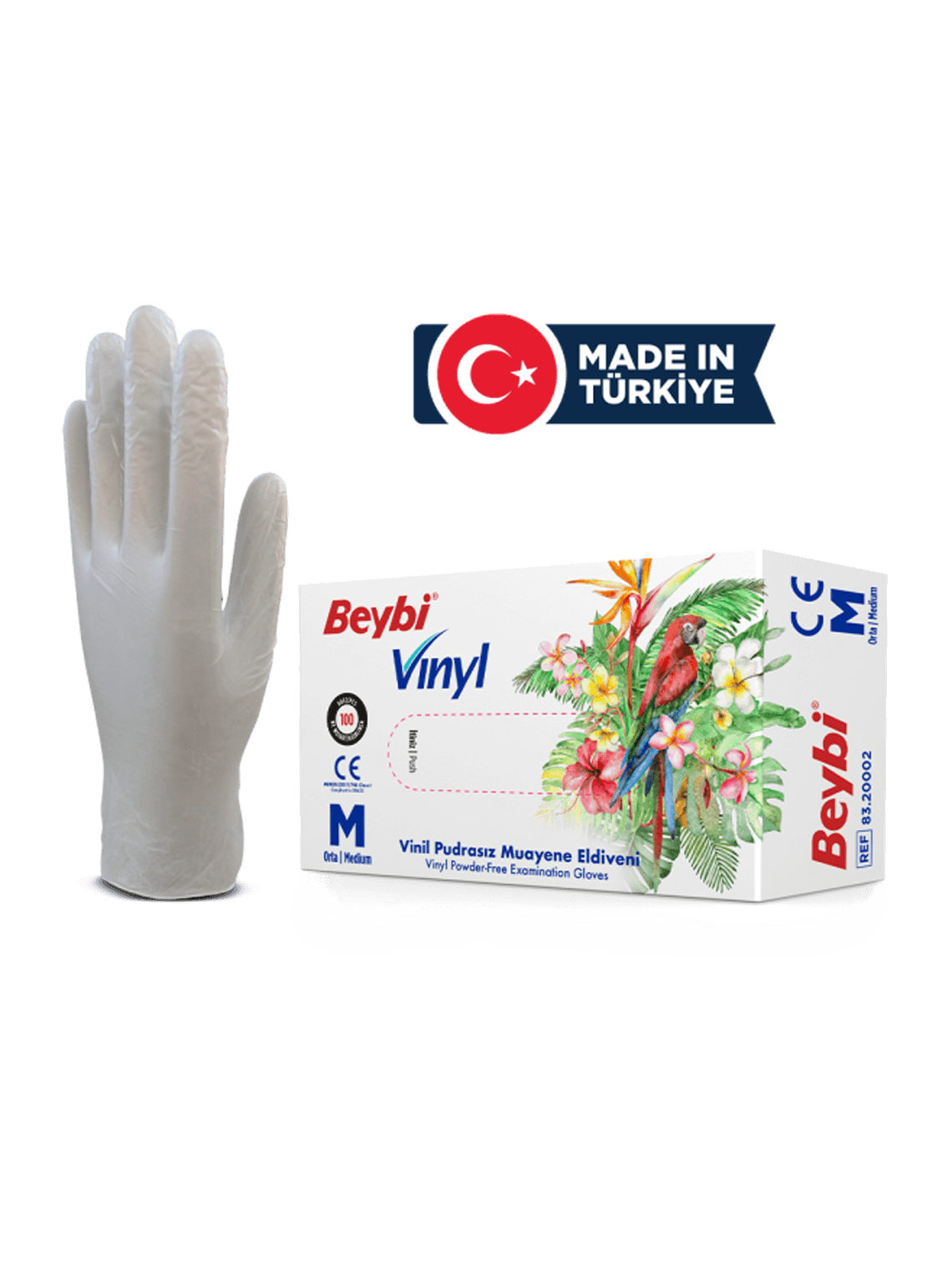 Vinil Pudrasız Muayene Eldiveni MDR - 100'lük Kutu