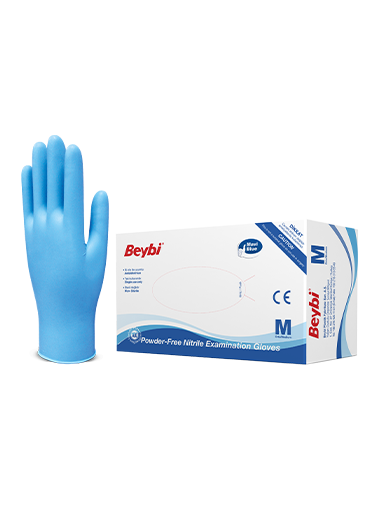 Pudrasız Mavi Nitril Muayene Eldiveni - 100'lük Kutu