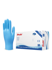 Pudrasız Mavi Nitril Muayene Eldiveni - 100'lük Kutu